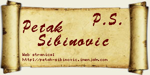 Petak Sibinović vizit kartica